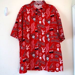 MLB Tysons Arizona D-Backs Diamond Backs Red shirt Button down XL F004